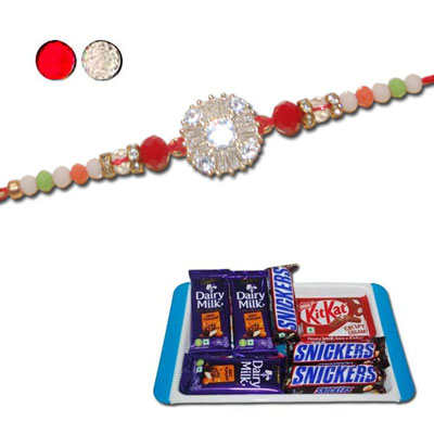 "RAKHIS -AD 4580 A (Single Rakhi), Choco Thali - code RC08 - Click here to View more details about this Product